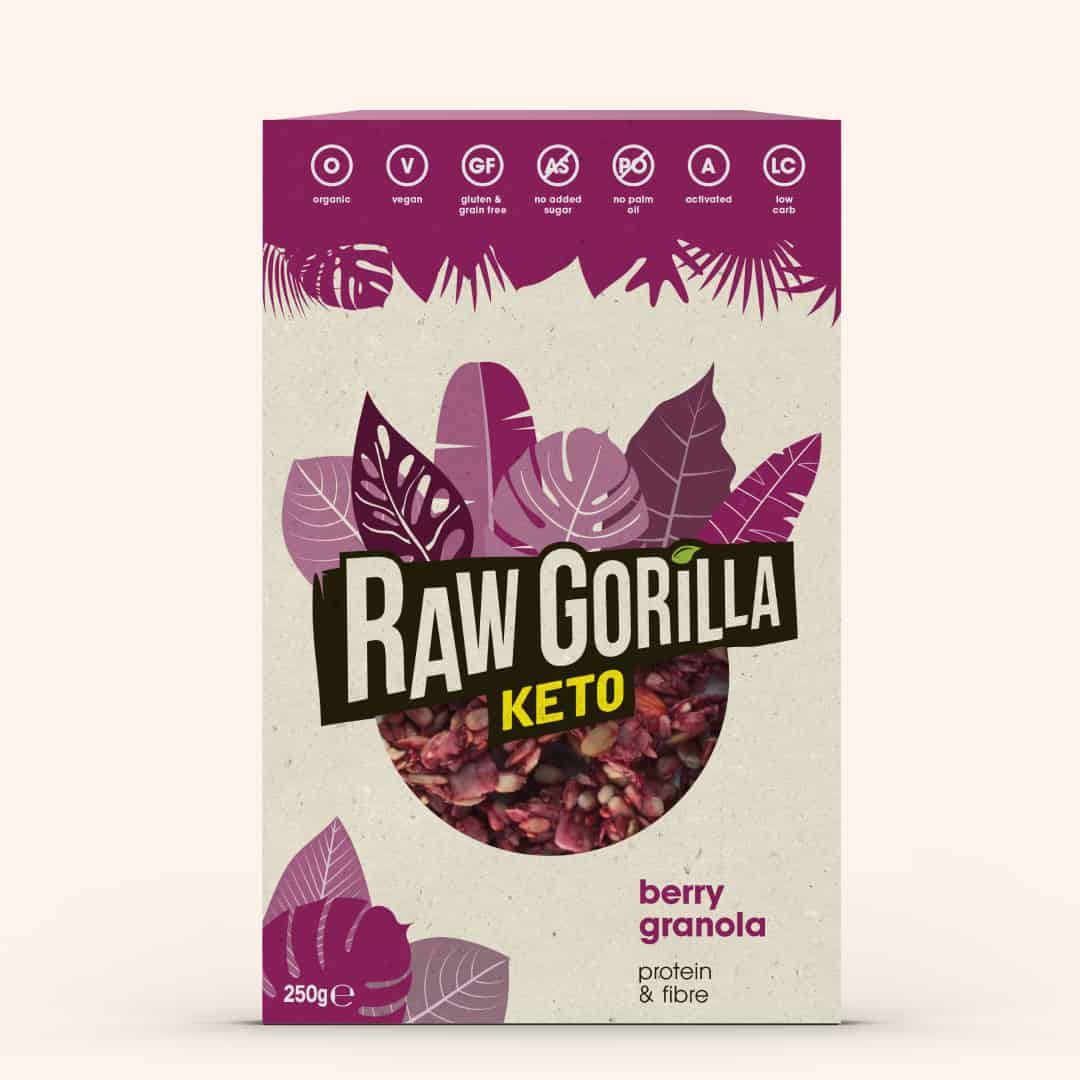 Raw Gorilla - Berry Granola raw gorilla berry granola organic keto 250g box