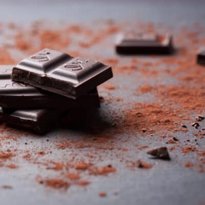 Low-Carb Chocolate with cocoa dusting